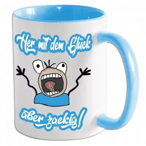 Tasse Her mit dem Glück hellblaue Tasse